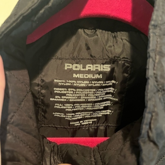 women Polaris soft shell jacket black/hot pink trim. Snowmobile Size medium. - Picture 4 of 10